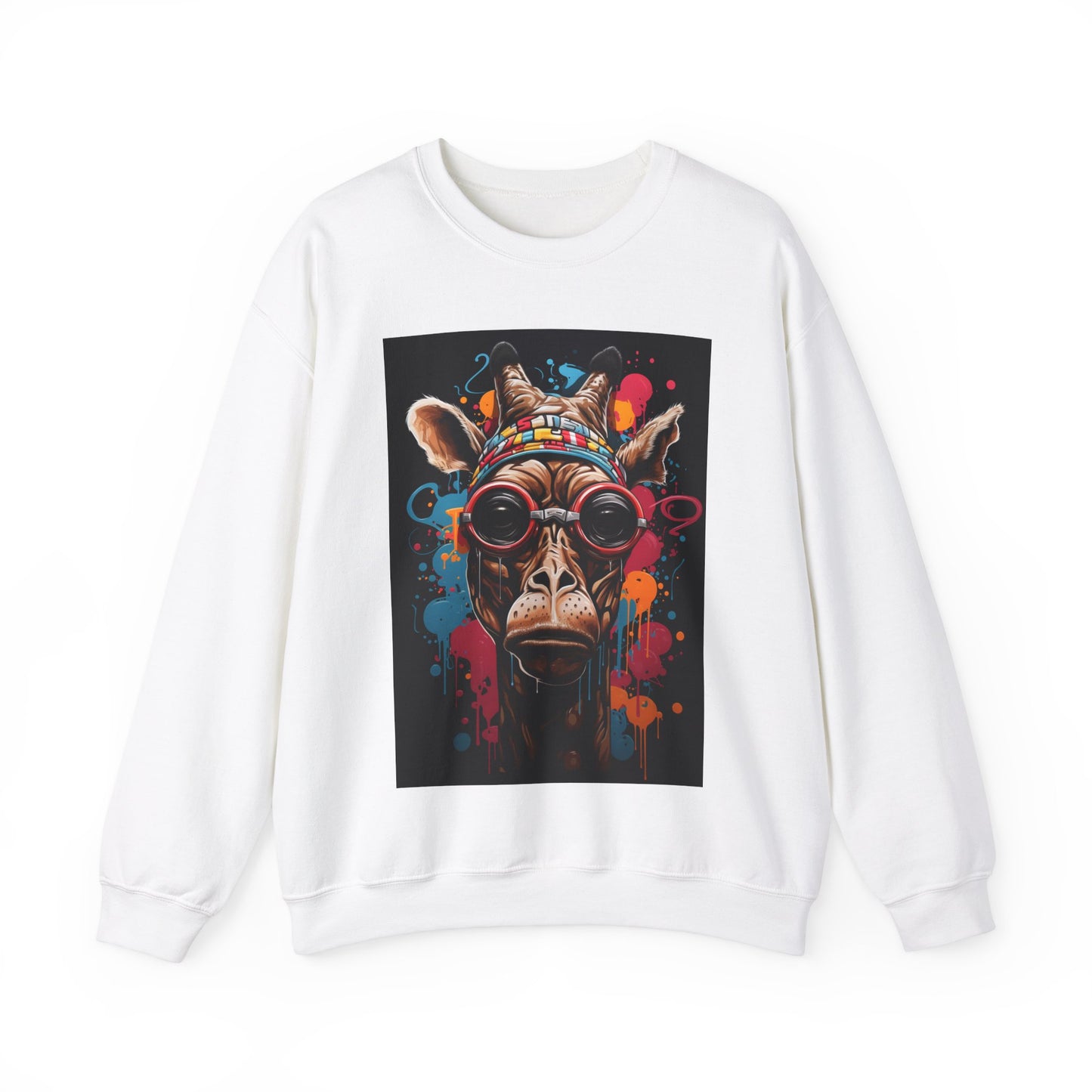 Colorful Urban Giraffe Crewneck Sweatshirt