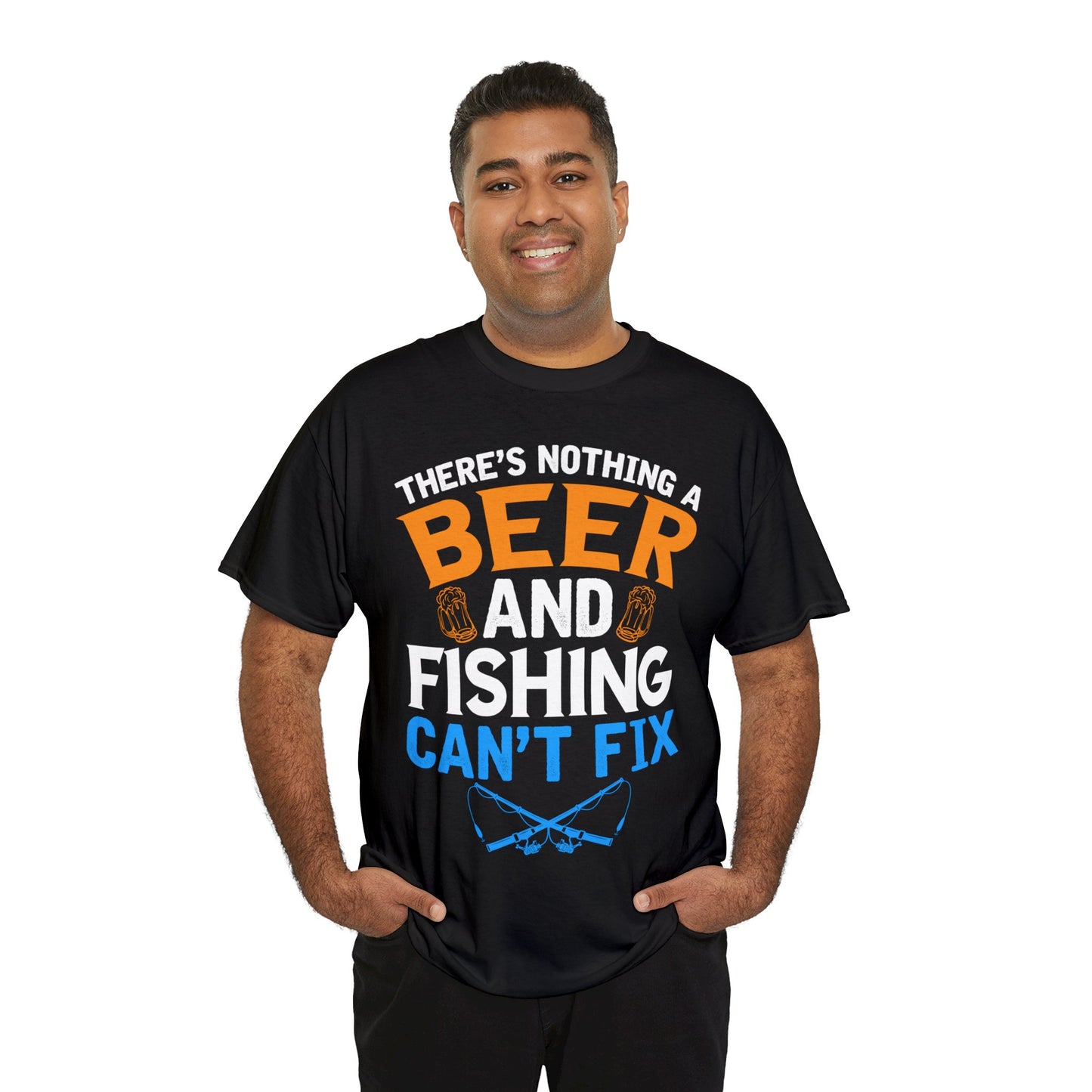 Nothing a Beer & Fishing Can't Fix - Unisex Heavy Cotton Tee