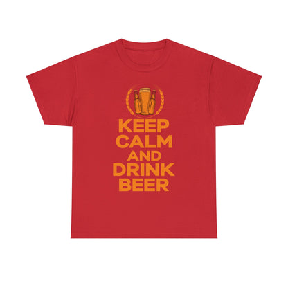 Keep Calm & Drink Beer - Unisex Heavy Cotton Tee