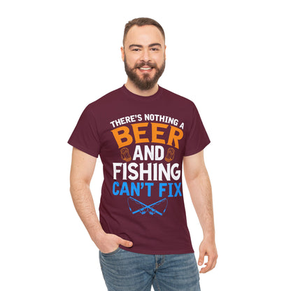 Nothing a Beer & Fishing Can't Fix - Unisex Heavy Cotton Tee