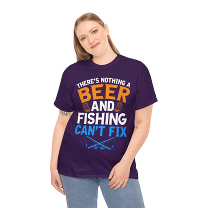 Nothing a Beer & Fishing Can't Fix - Unisex Heavy Cotton Tee