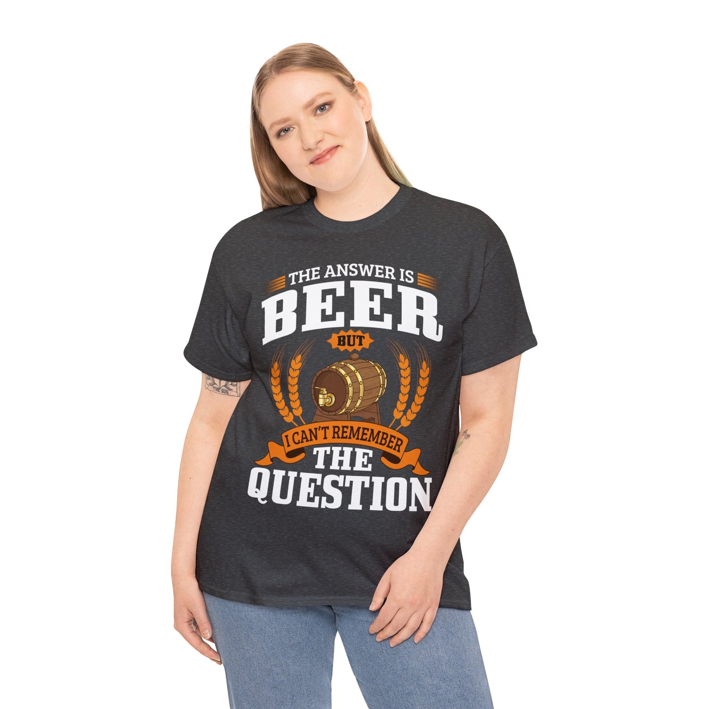 The Answer is Beer - Unisex Heavy Cotton Tee