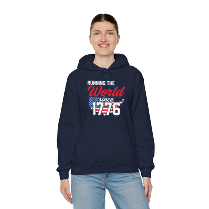 Running The World Since 1776 - Heavy Blend Hooded Sweatshirt