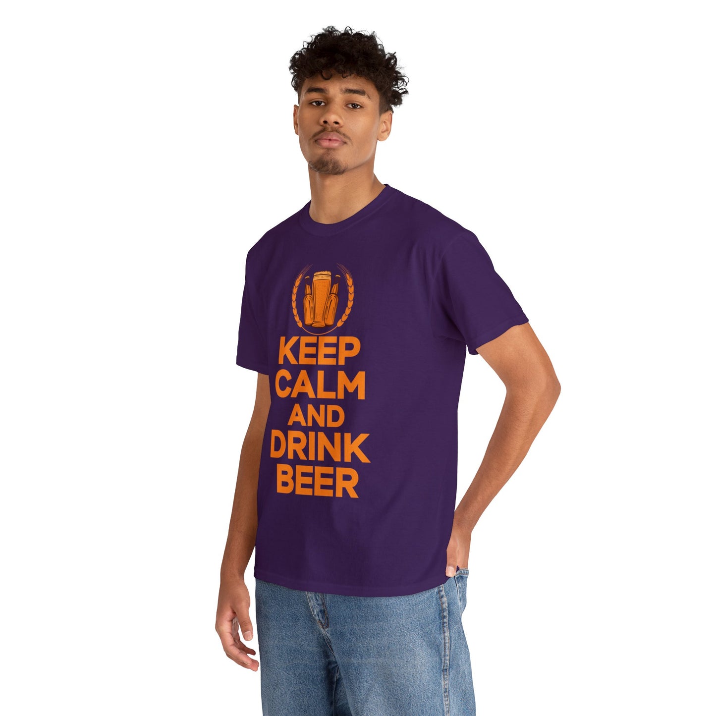 Keep Calm & Drink Beer - Unisex Heavy Cotton Tee