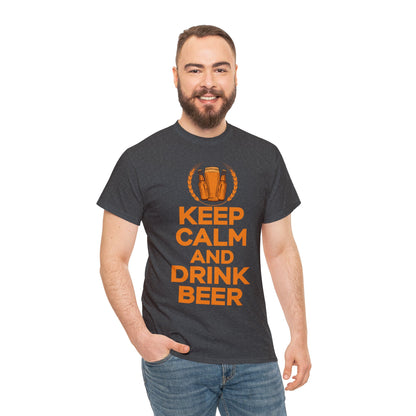 Keep Calm & Drink Beer - Unisex Heavy Cotton Tee