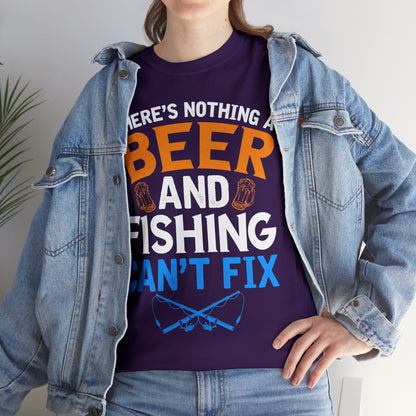 Nothing a Beer & Fishing Can't Fix - Unisex Heavy Cotton Tee