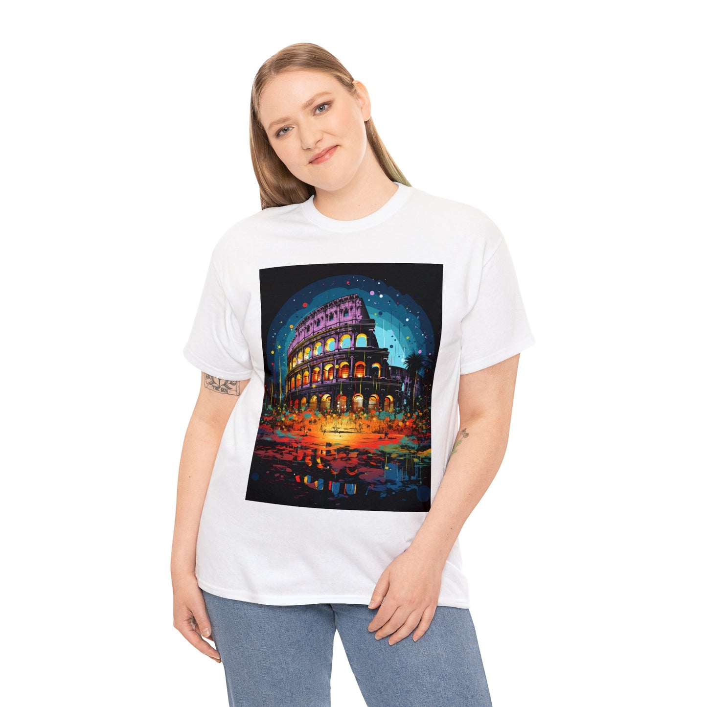 Luminous Cityscape - Unisex Heavy Cotton Tee