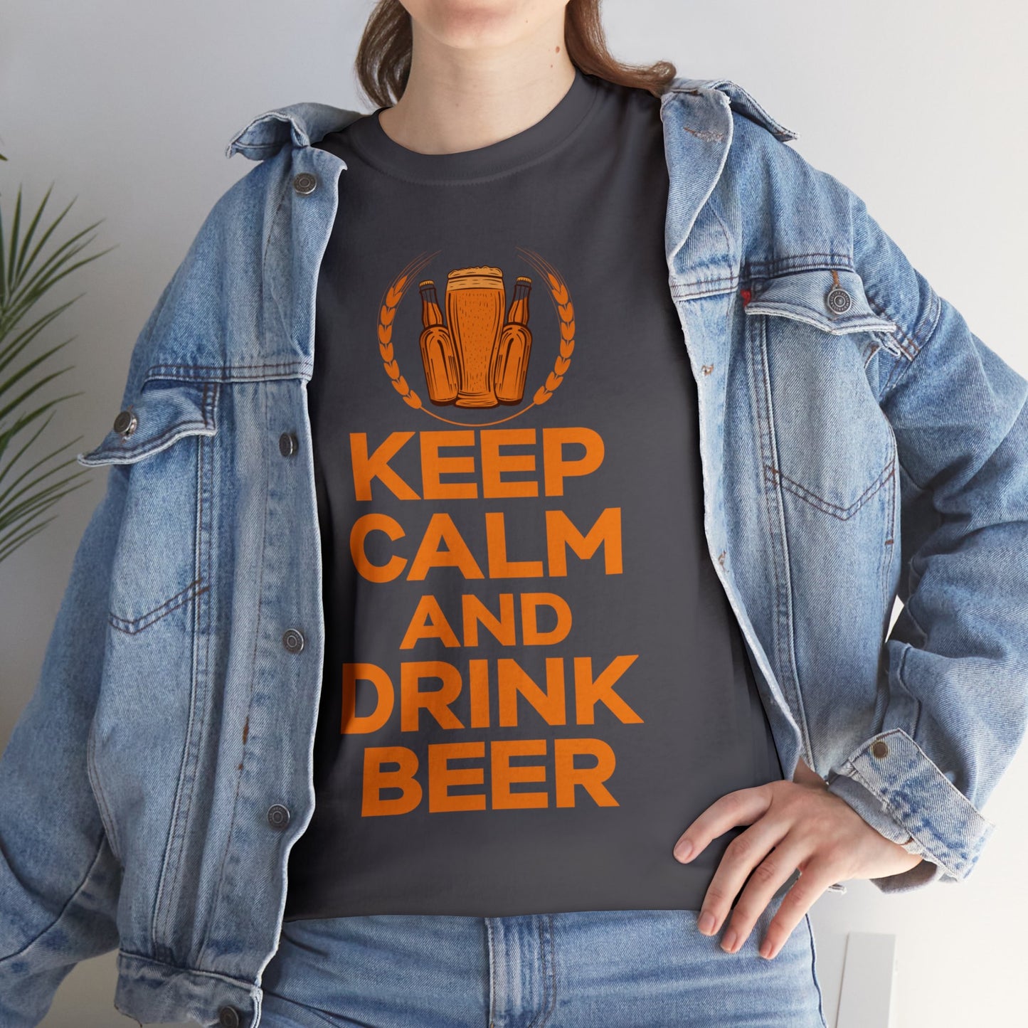 Keep Calm & Drink Beer - Unisex Heavy Cotton Tee