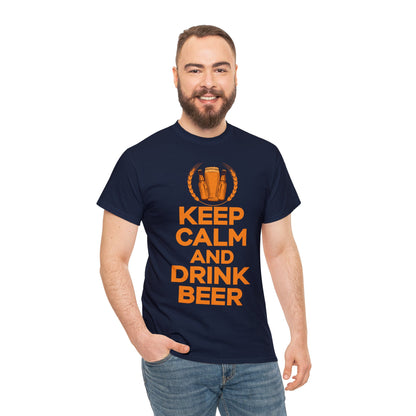 Keep Calm & Drink Beer - Unisex Heavy Cotton Tee