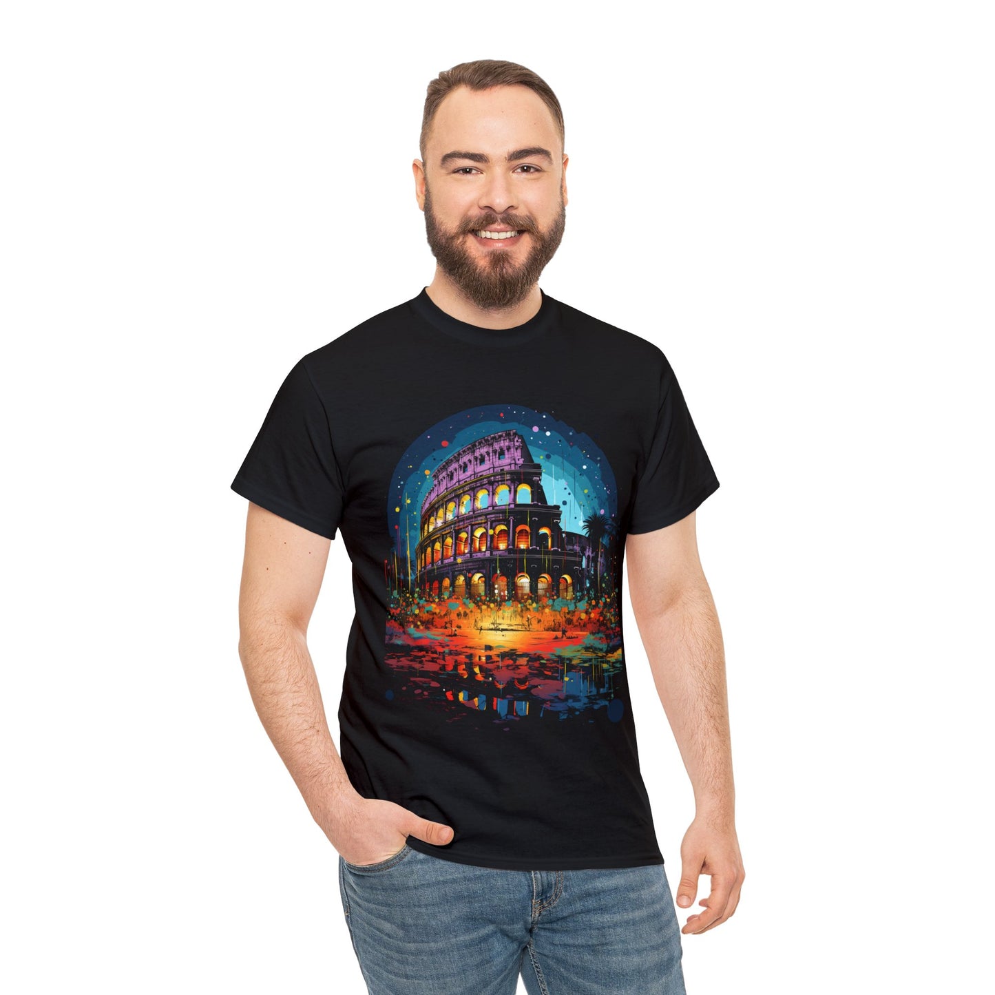 Luminous Cityscape - Unisex Heavy Cotton Tee