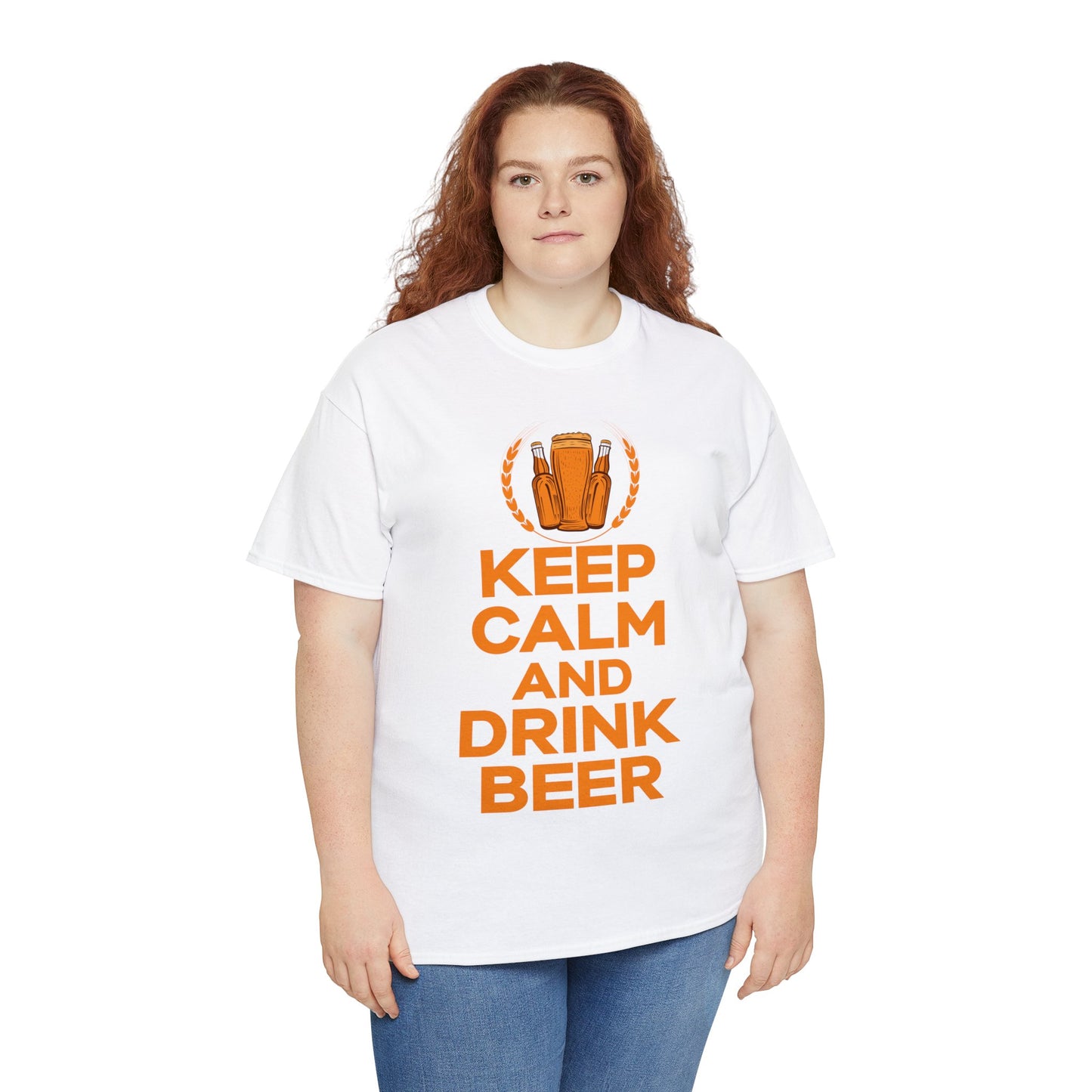 Keep Calm & Drink Beer - Unisex Heavy Cotton Tee