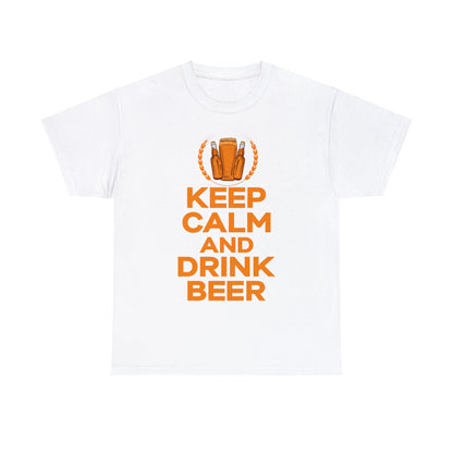 Keep Calm & Drink Beer - Unisex Heavy Cotton Tee