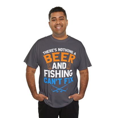 Nothing a Beer & Fishing Can't Fix - Unisex Heavy Cotton Tee