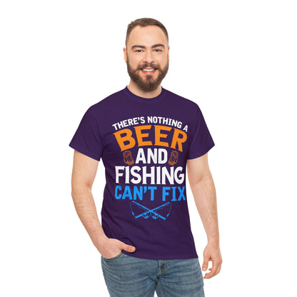 Nothing a Beer & Fishing Can't Fix - Unisex Heavy Cotton Tee