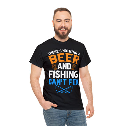 Nothing a Beer & Fishing Can't Fix - Unisex Heavy Cotton Tee