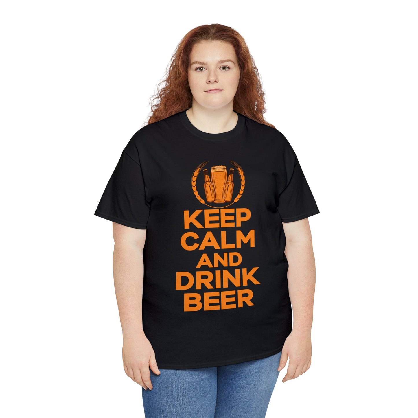 Keep Calm & Drink Beer - Unisex Heavy Cotton Tee