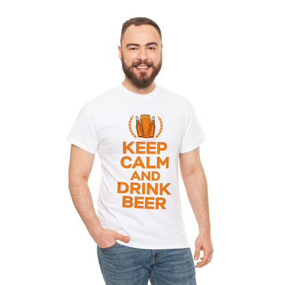 Keep Calm & Drink Beer - Unisex Heavy Cotton Tee