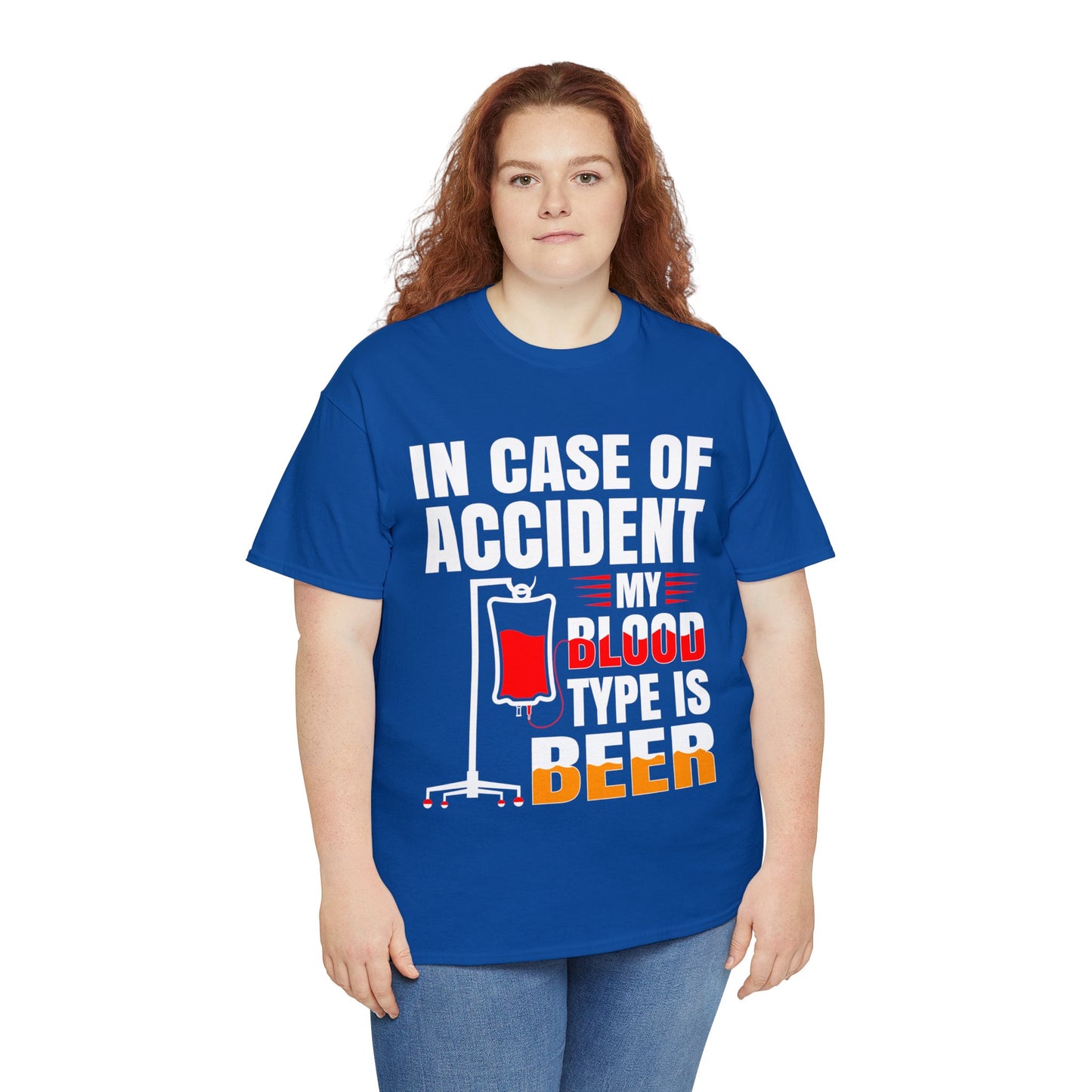 Blood Type is Beer - Unisex Heavy Cotton Tee