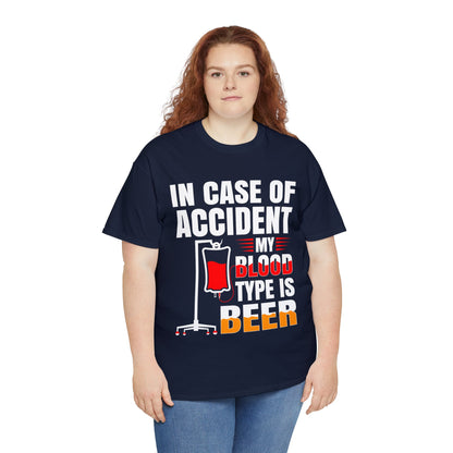 Blood Type is Beer - Unisex Heavy Cotton Tee