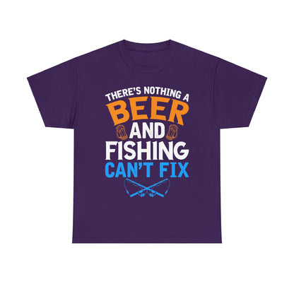 Nothing a Beer & Fishing Can't Fix - Unisex Heavy Cotton Tee