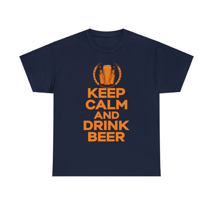 Keep Calm & Drink Beer - Unisex Heavy Cotton Tee