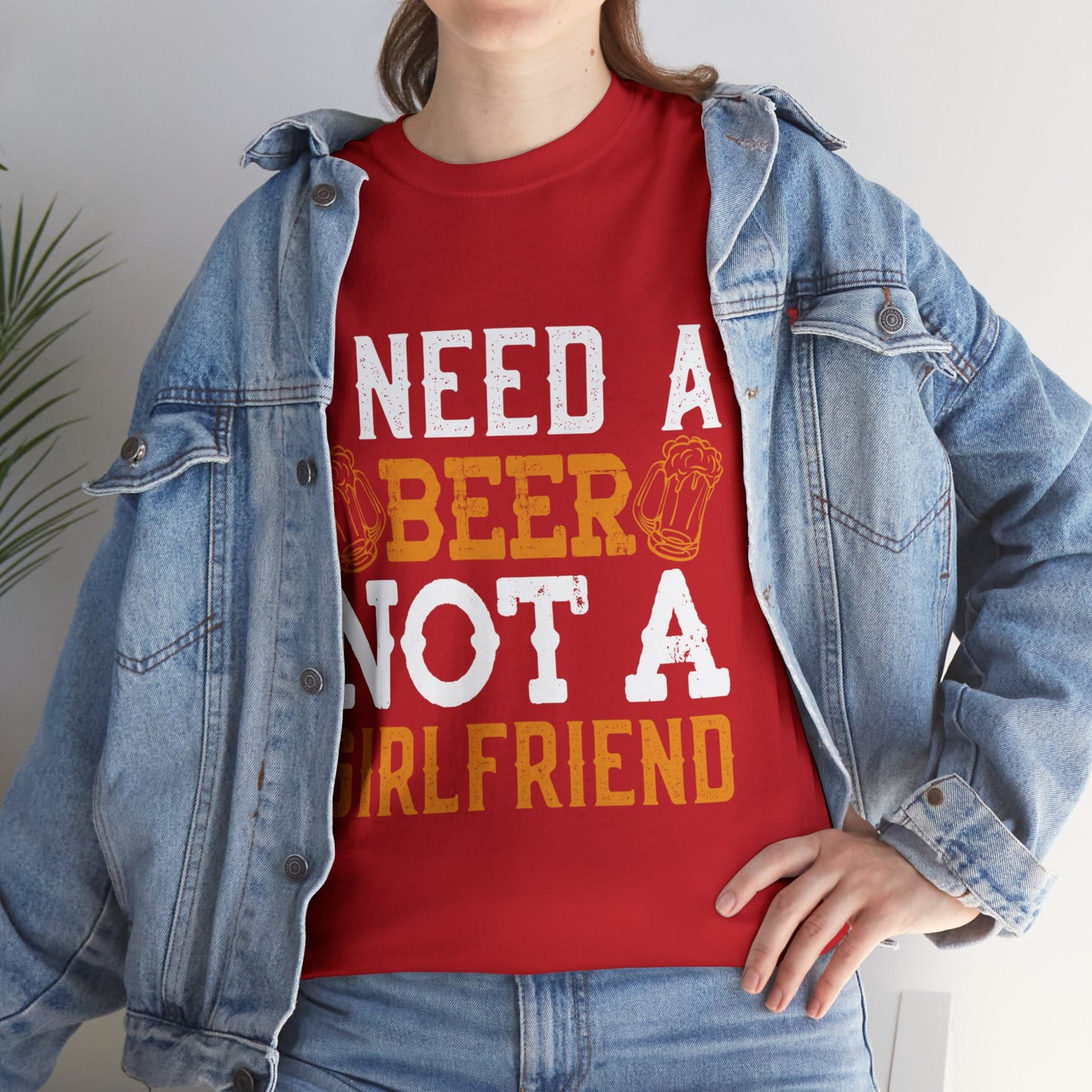 I Need A Beer Not A Friend - Unisex Heavy Cotton Tee