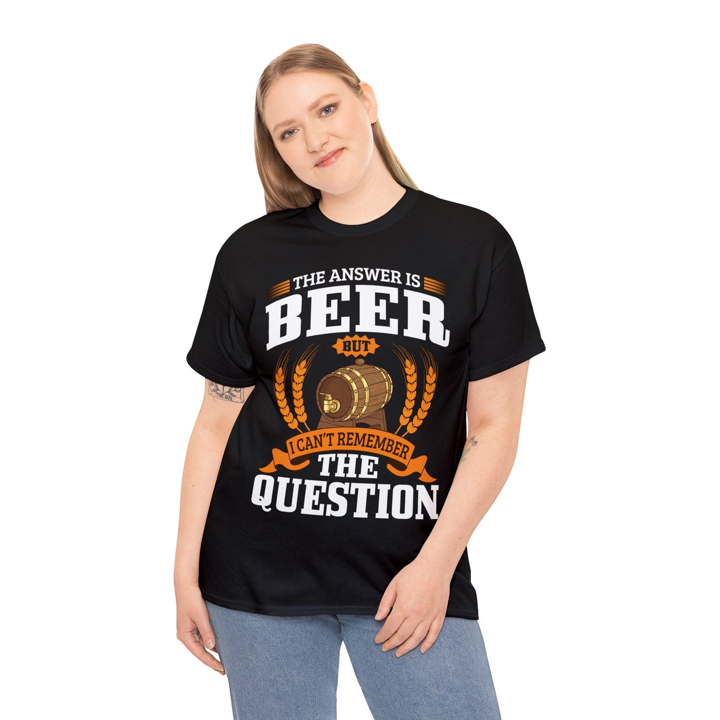 The Answer is Beer - Unisex Heavy Cotton Tee