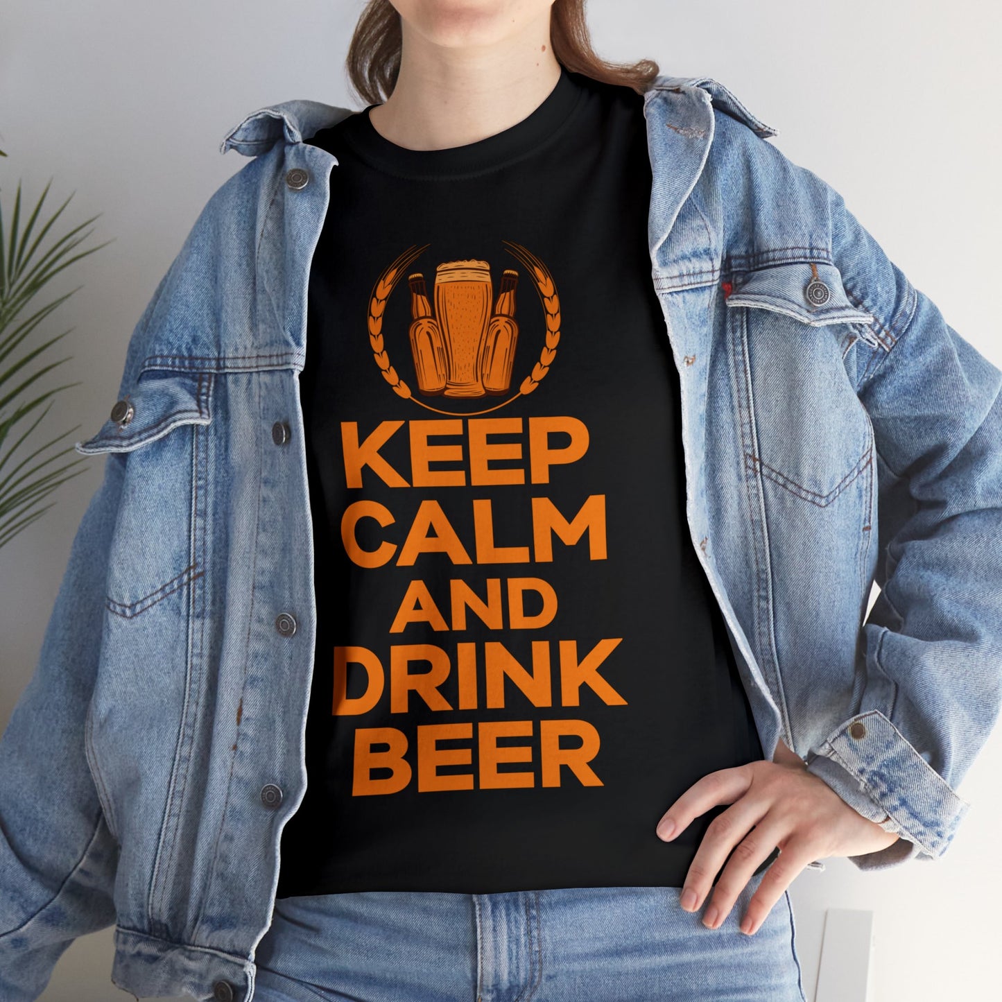 Keep Calm & Drink Beer - Unisex Heavy Cotton Tee