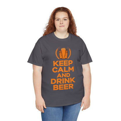 Keep Calm & Drink Beer - Unisex Heavy Cotton Tee