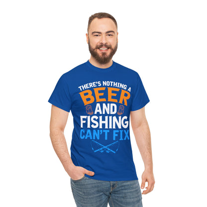 Nothing a Beer & Fishing Can't Fix - Unisex Heavy Cotton Tee