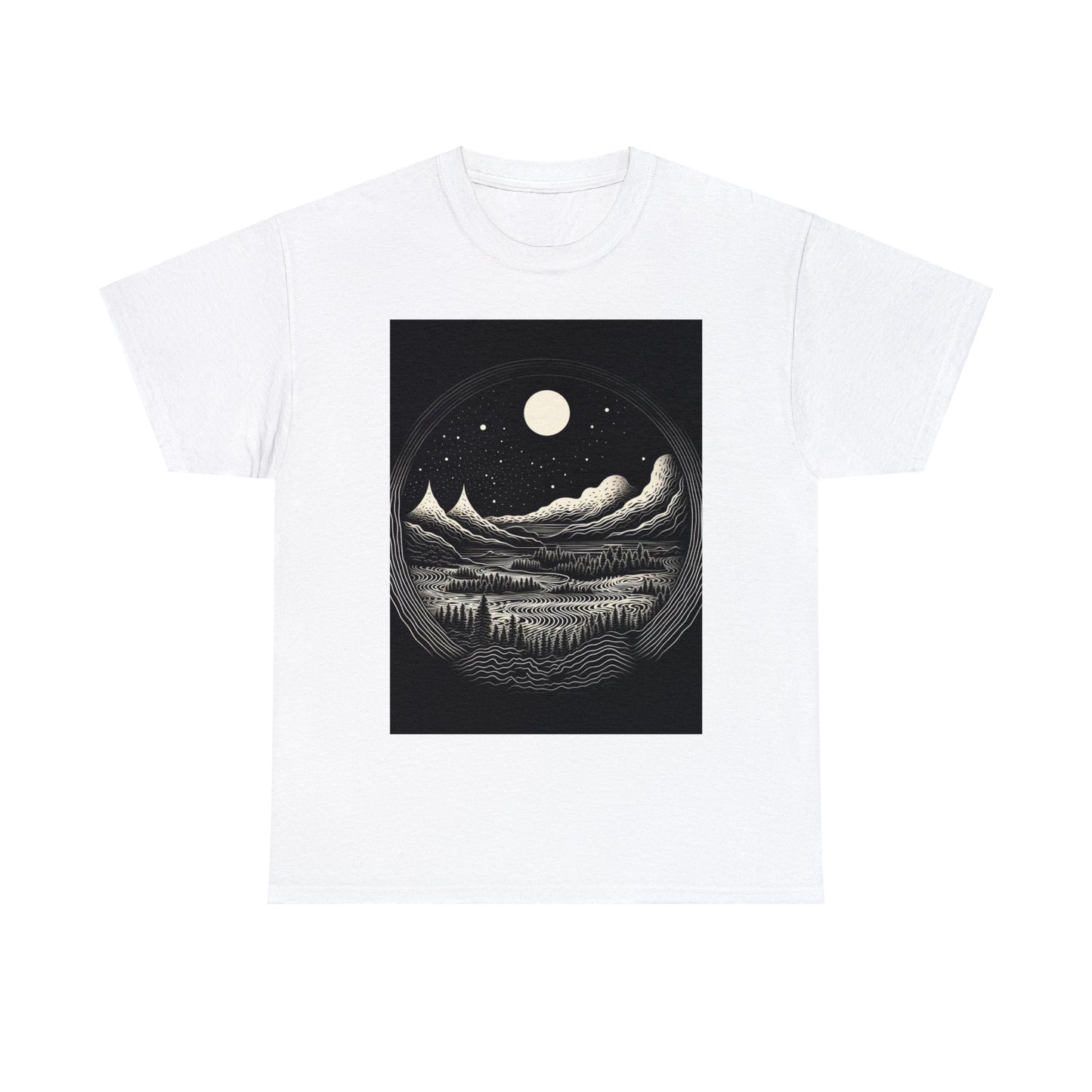 Moonlit Reflections - Unisex Heavy Cotton Tee