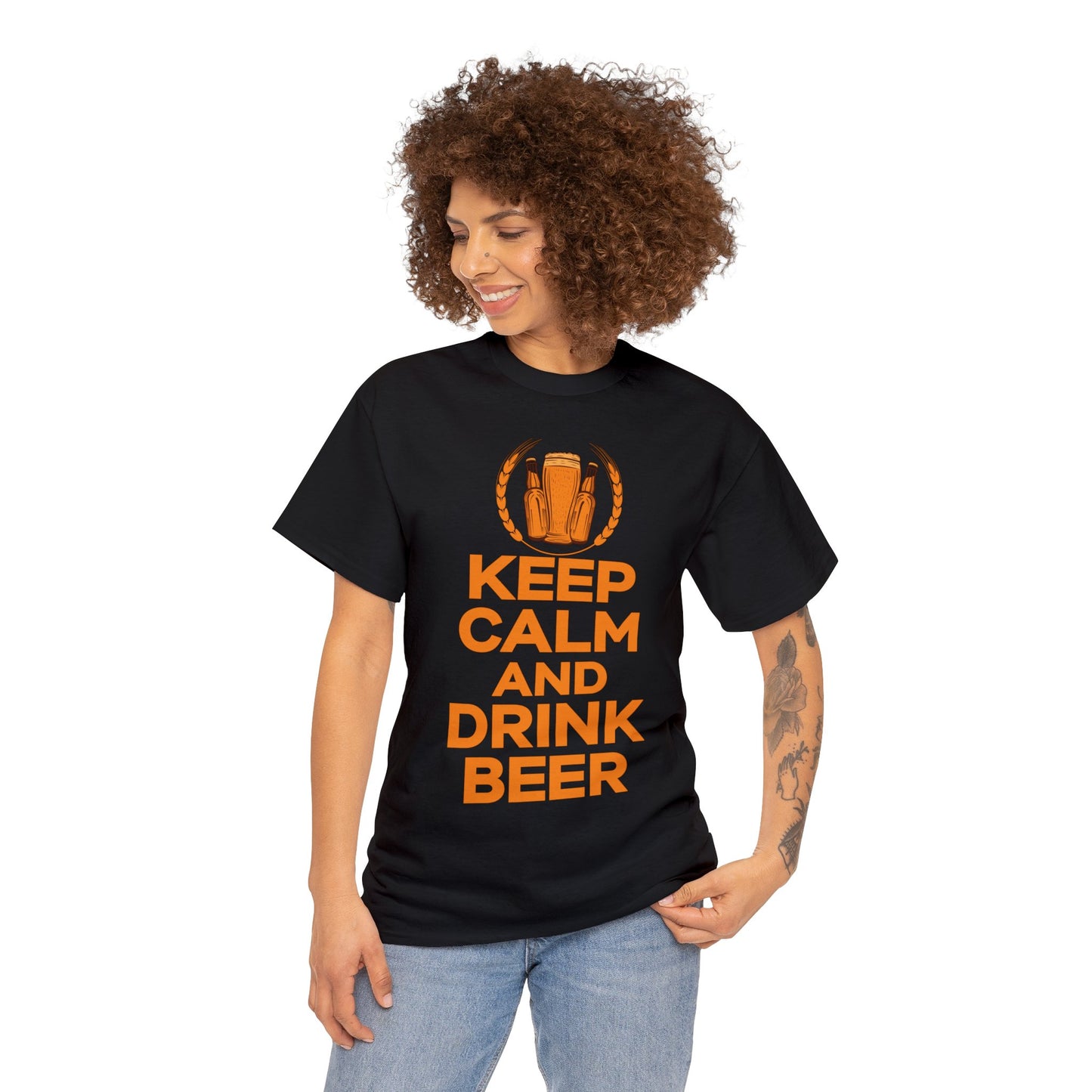 Keep Calm & Drink Beer - Unisex Heavy Cotton Tee