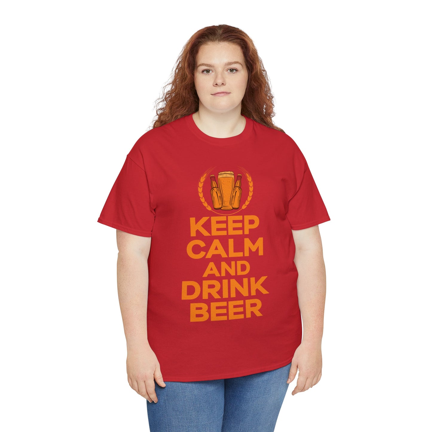 Keep Calm & Drink Beer - Unisex Heavy Cotton Tee