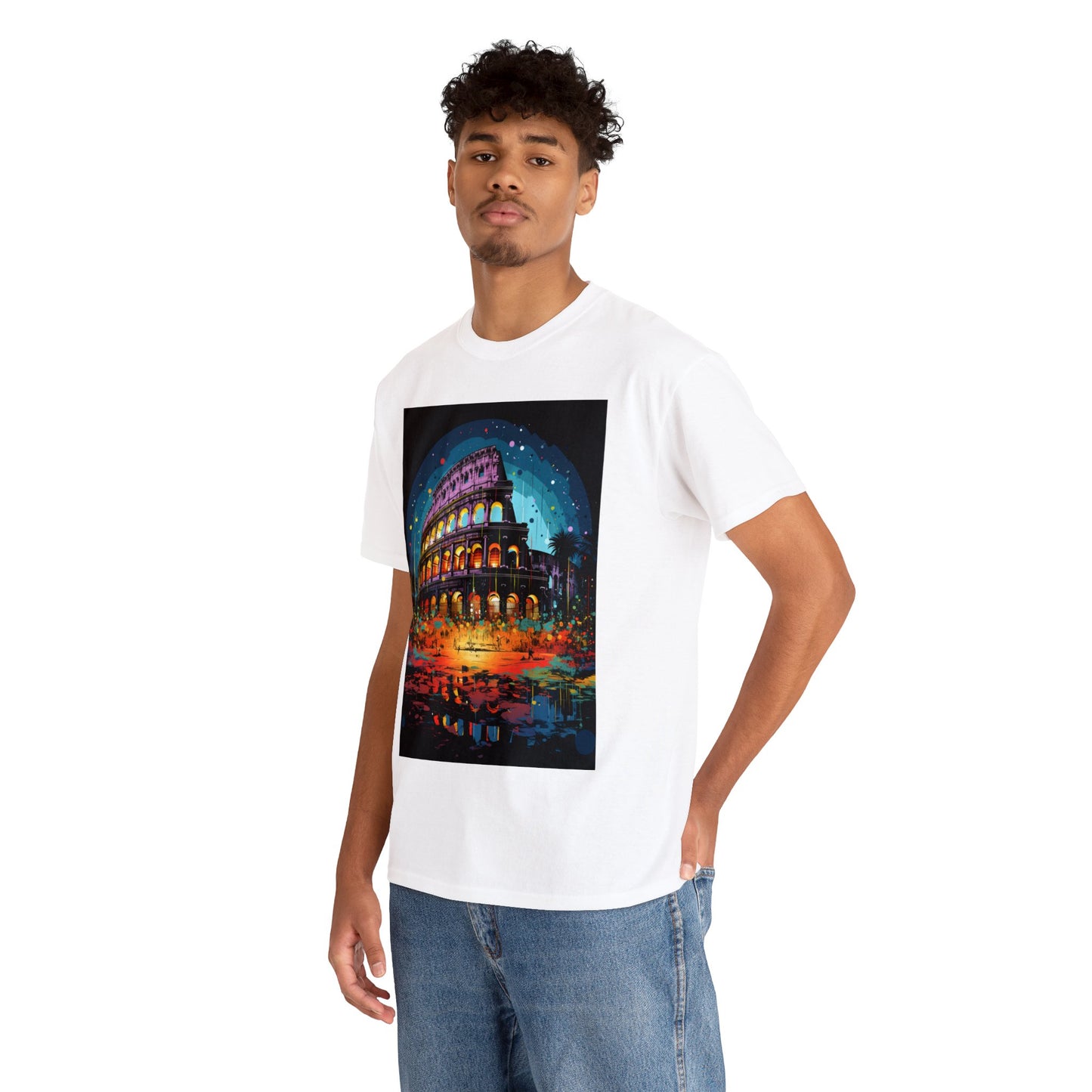 Luminous Cityscape - Unisex Heavy Cotton Tee