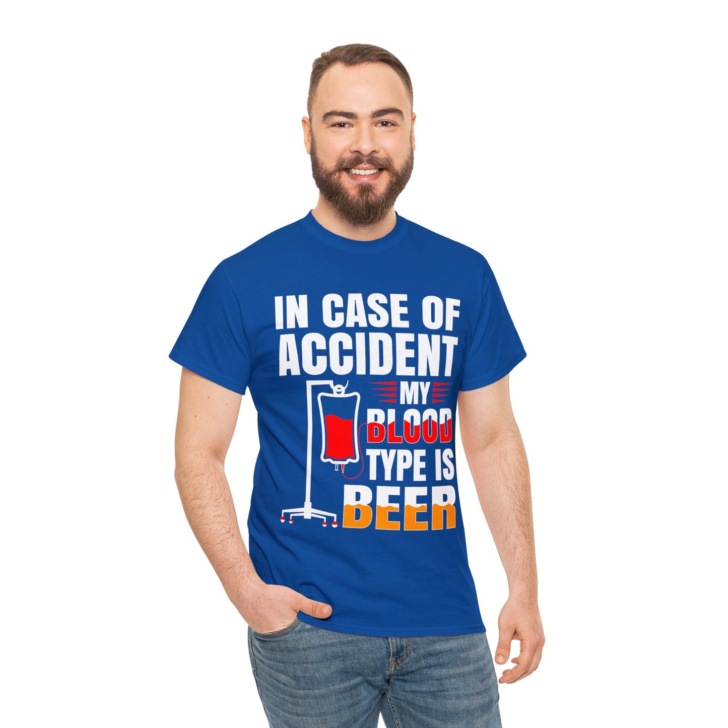 Blood Type is Beer - Unisex Heavy Cotton Tee