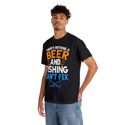 Nothing a Beer & Fishing Can't Fix - Unisex Heavy Cotton Tee