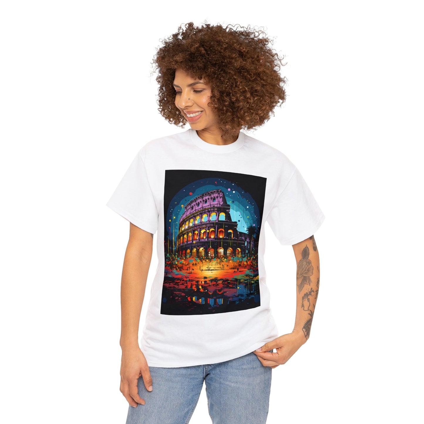 Luminous Cityscape - Unisex Heavy Cotton Tee