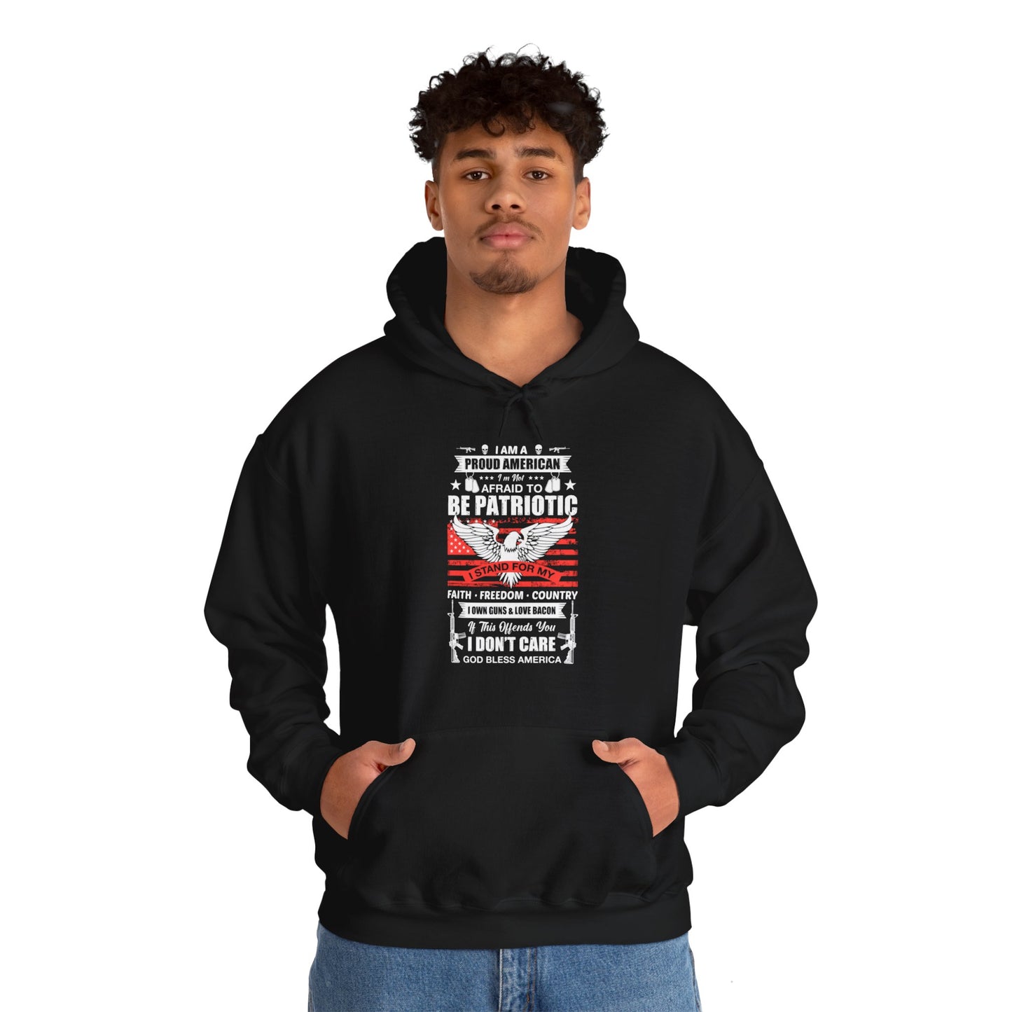 American Patriot - Unisex Heavy Hooded Sweatshirt