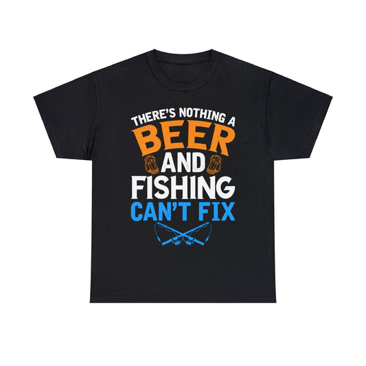 Nothing a Beer & Fishing Can't Fix - Unisex Heavy Cotton Tee