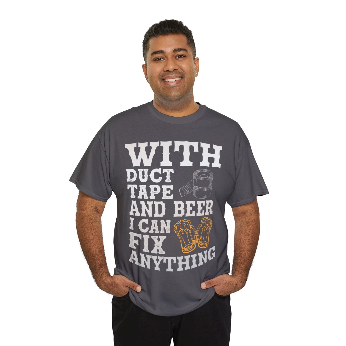 With Duct Tape & Beer - Unisex Heavy Cotton Tee