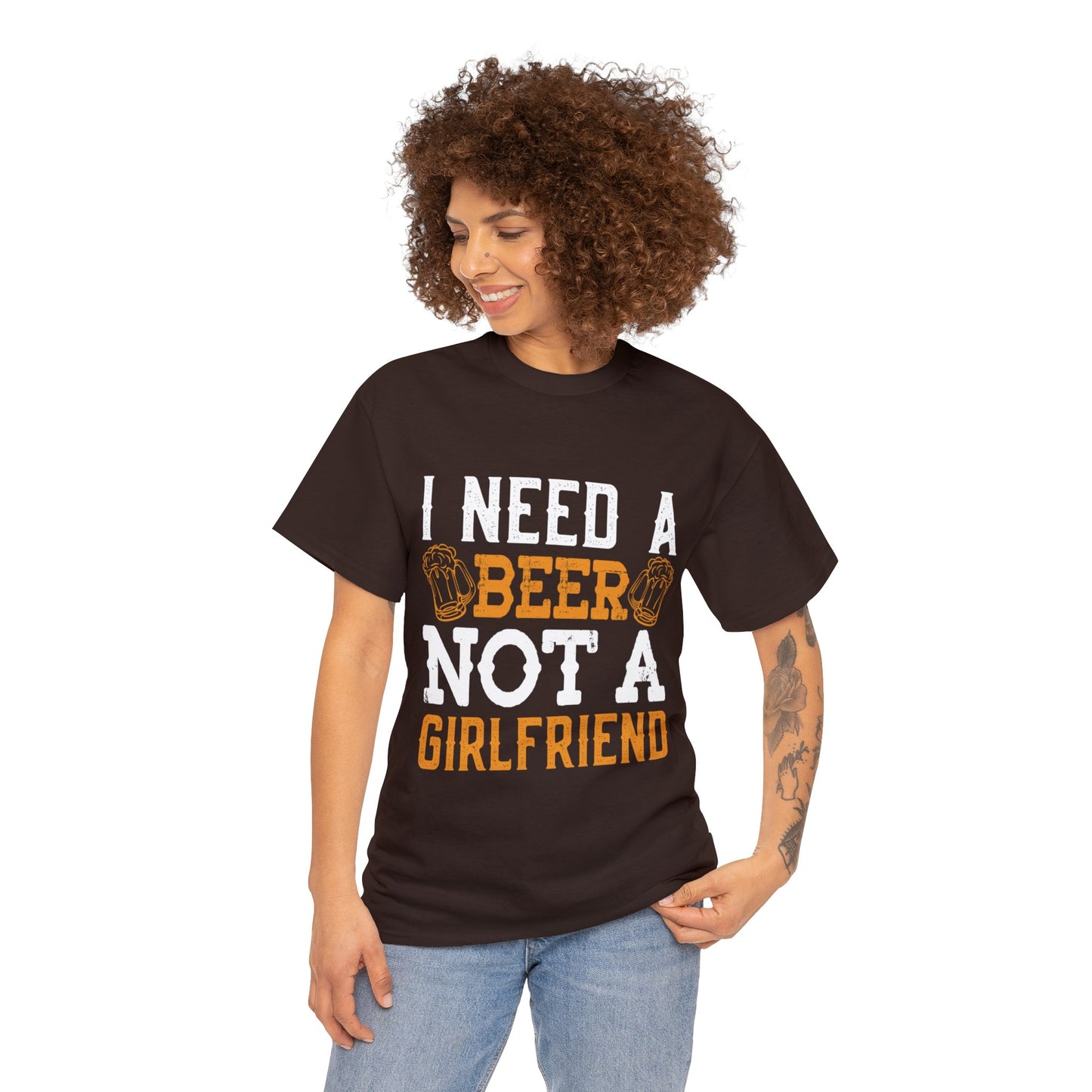 I Need A Beer Not A Friend - Unisex Heavy Cotton Tee