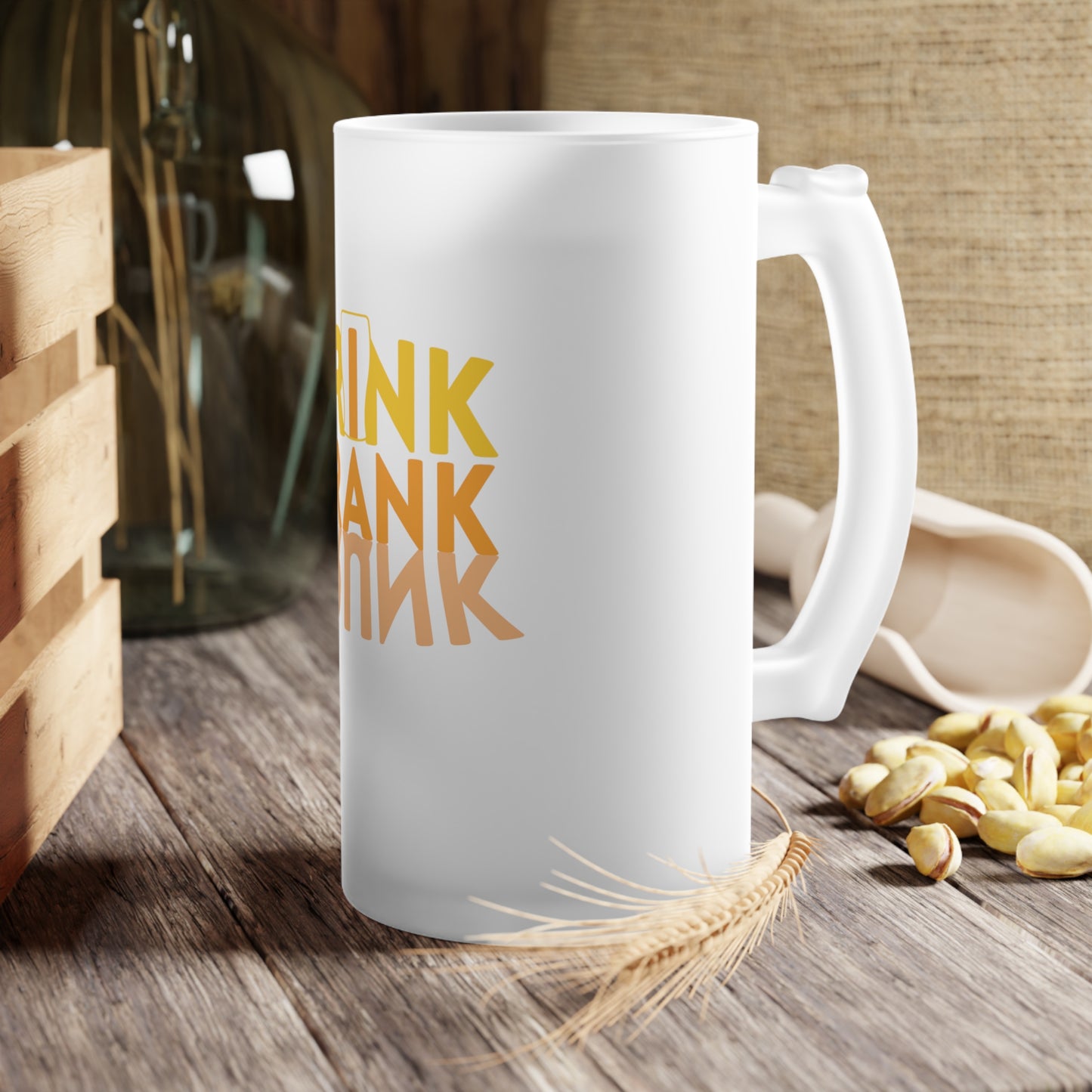 Drink Drank Drunk - Frosted Glass Beer Mug