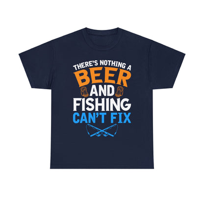 Nothing a Beer & Fishing Can't Fix - Unisex Heavy Cotton Tee