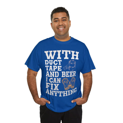 With Duct Tape & Beer - Unisex Heavy Cotton Tee