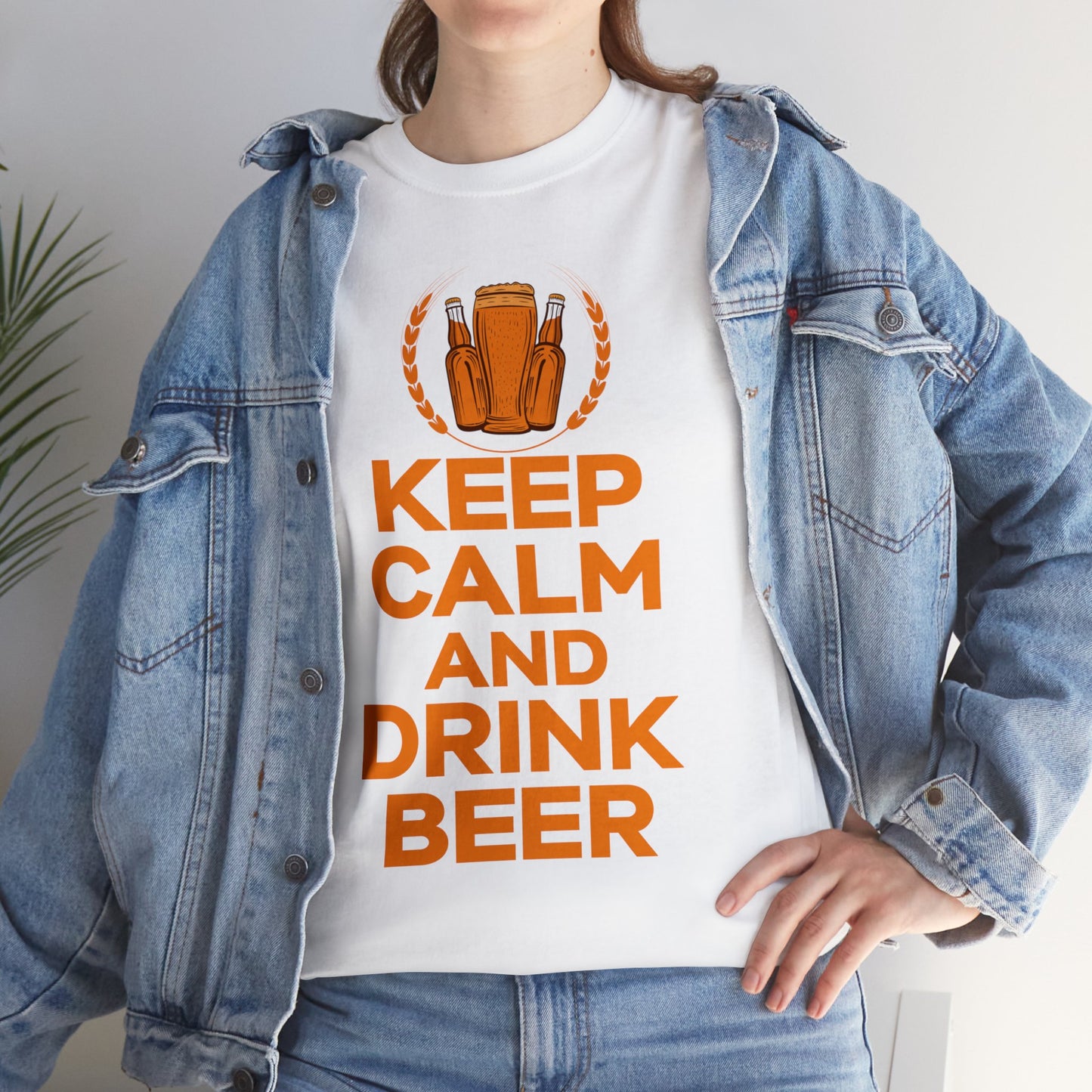 Keep Calm & Drink Beer - Unisex Heavy Cotton Tee