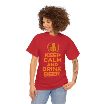 Keep Calm & Drink Beer - Unisex Heavy Cotton Tee