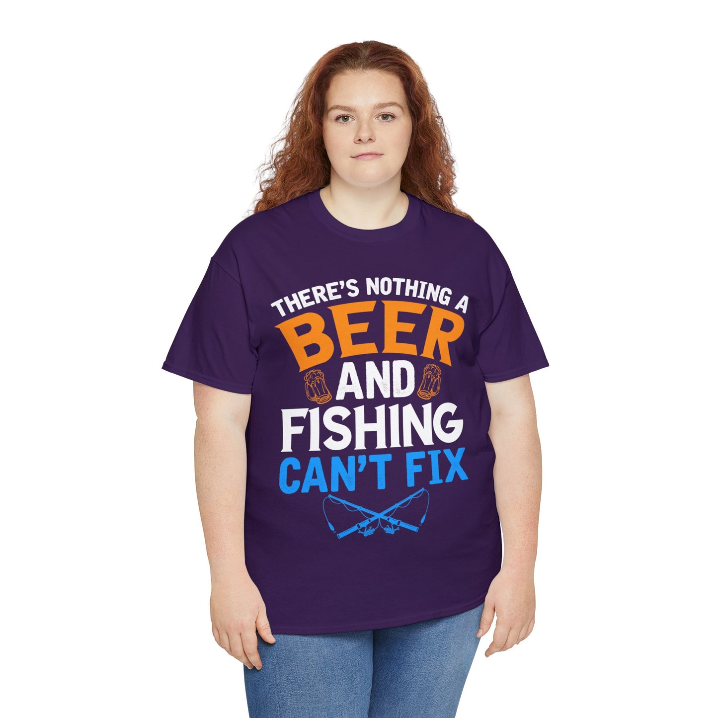 Nothing a Beer & Fishing Can't Fix - Unisex Heavy Cotton Tee