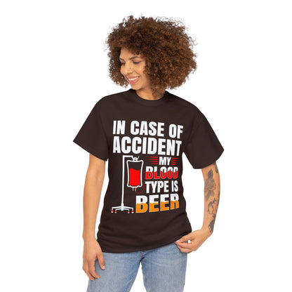 Blood Type is Beer - Unisex Heavy Cotton Tee