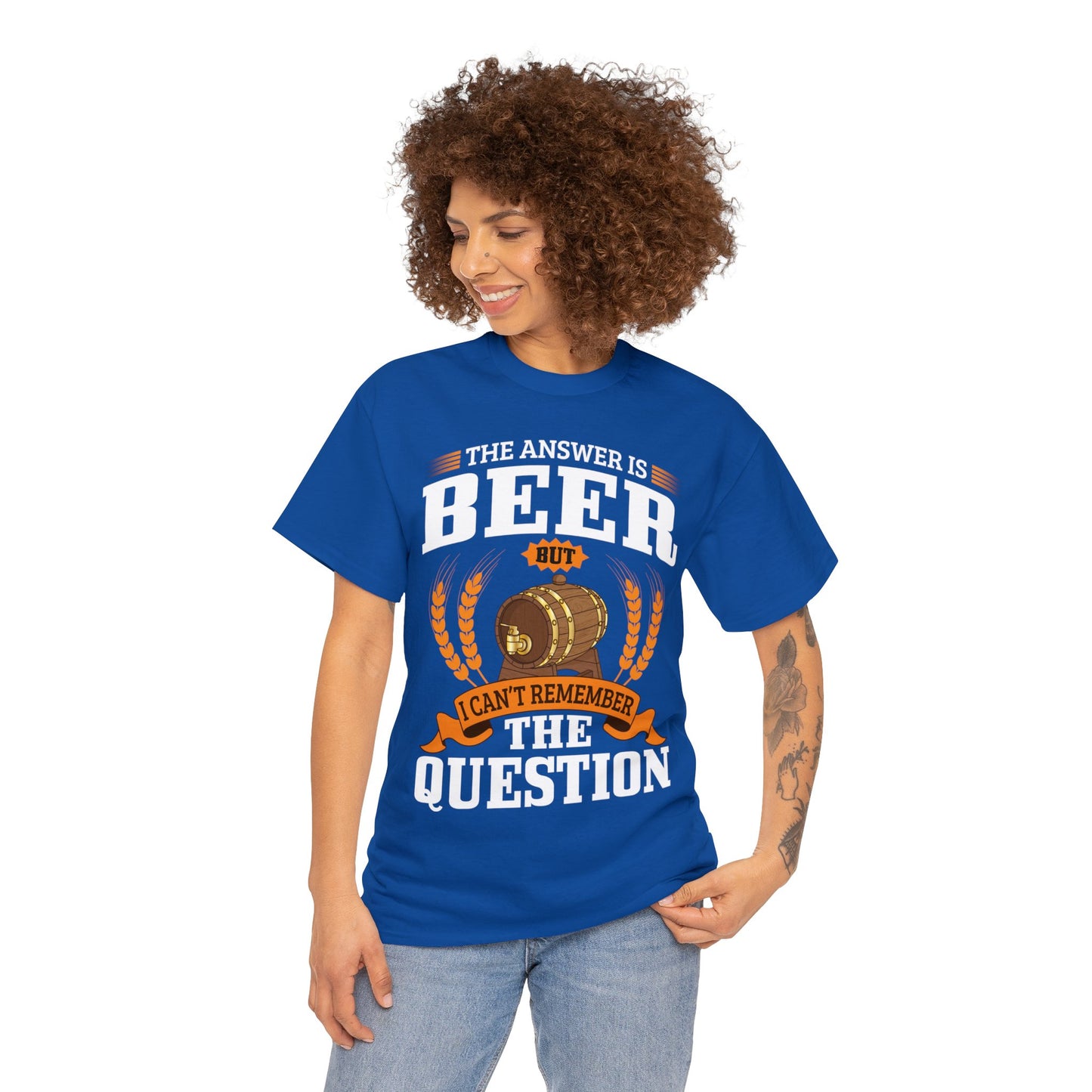 The Answer is Beer - Unisex Heavy Cotton Tee