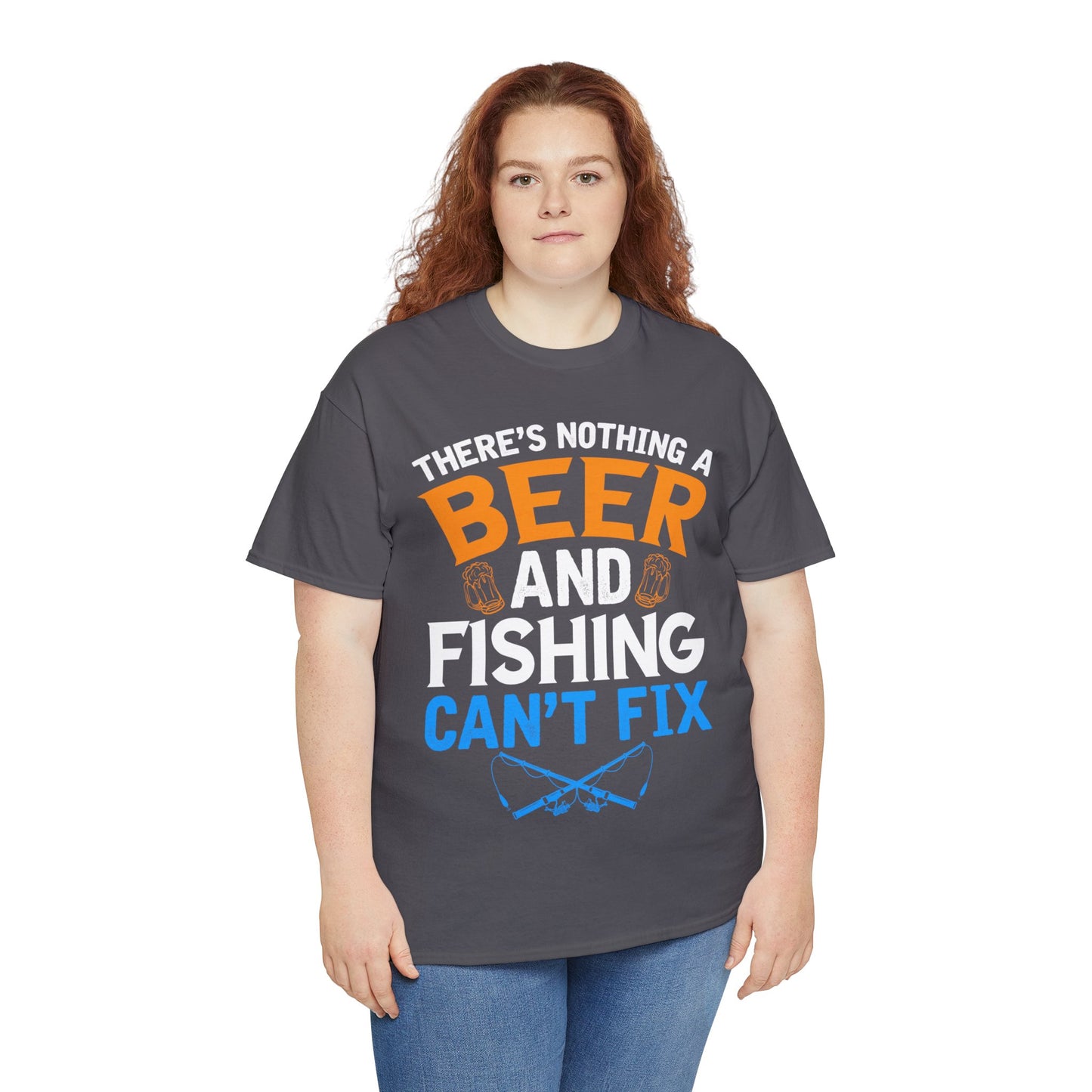 Nothing a Beer & Fishing Can't Fix - Unisex Heavy Cotton Tee